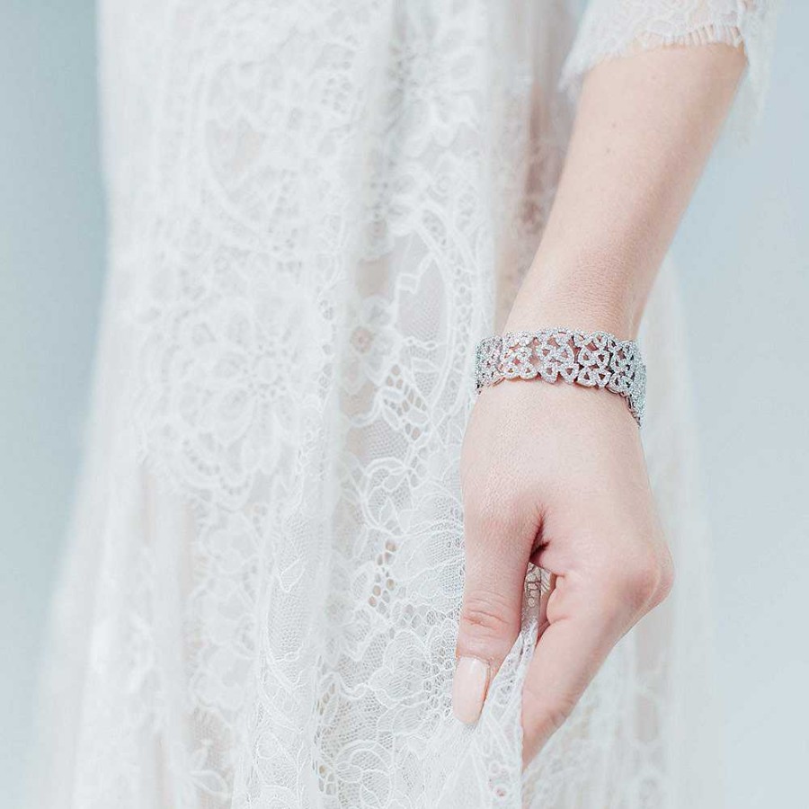 Wedding Jewellerywedding Jewellery Ivory & Co | St Moritz Geometric Crystal Embellished Bracelet