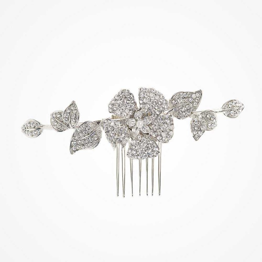 Wedding Hair Accessorieswedding Hair Accessories Halo and Co | Charlotte Crystal Blossom And Leaves Hair Comb