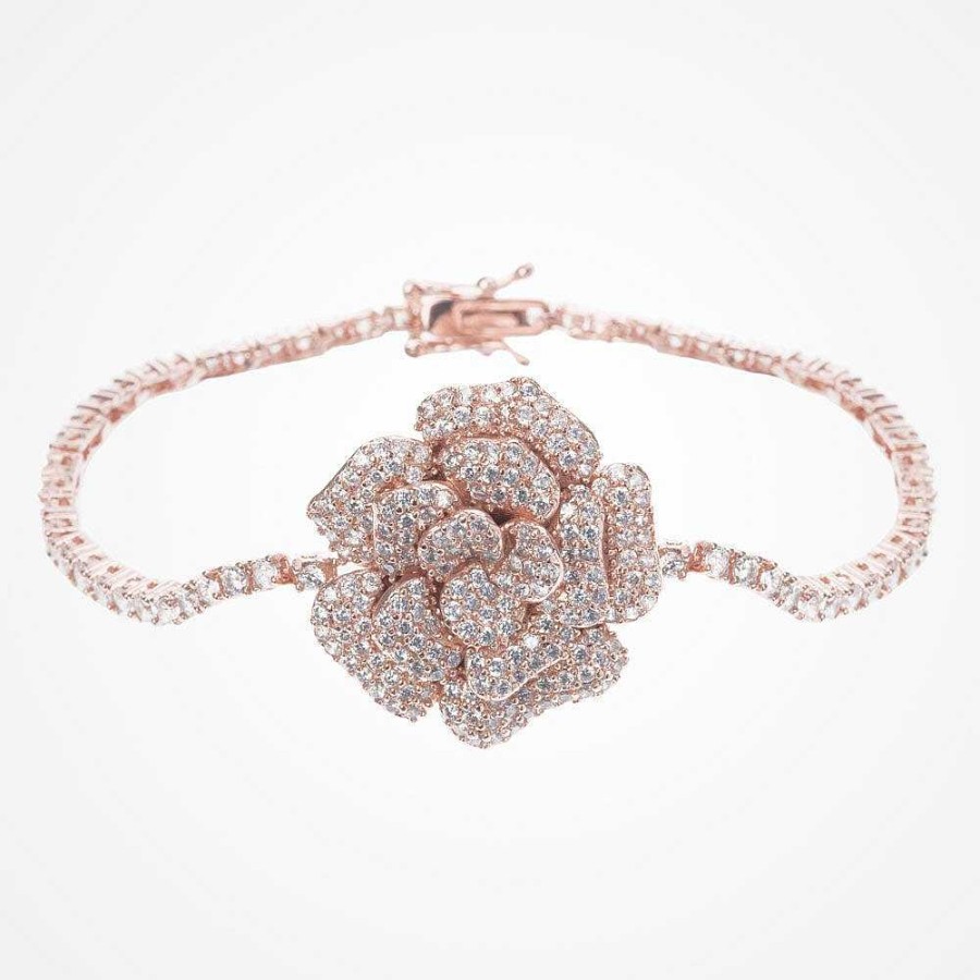 Wedding Jewellerywedding Jewellery Ivory & Co | Blossom Rose Gold Crystal Embellished Bracelet