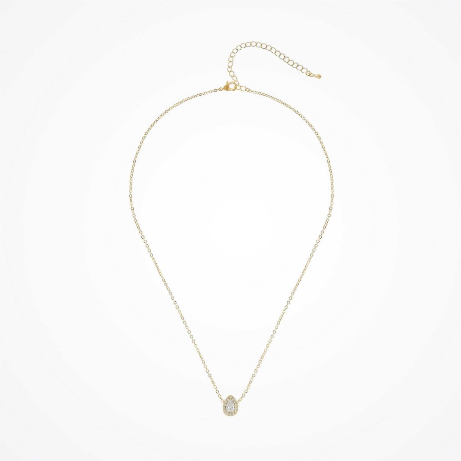 Wedding Jewellerywedding Jewellery Aria | Infinite Minimal Pear Zirconia Chain Necklace (Gold)