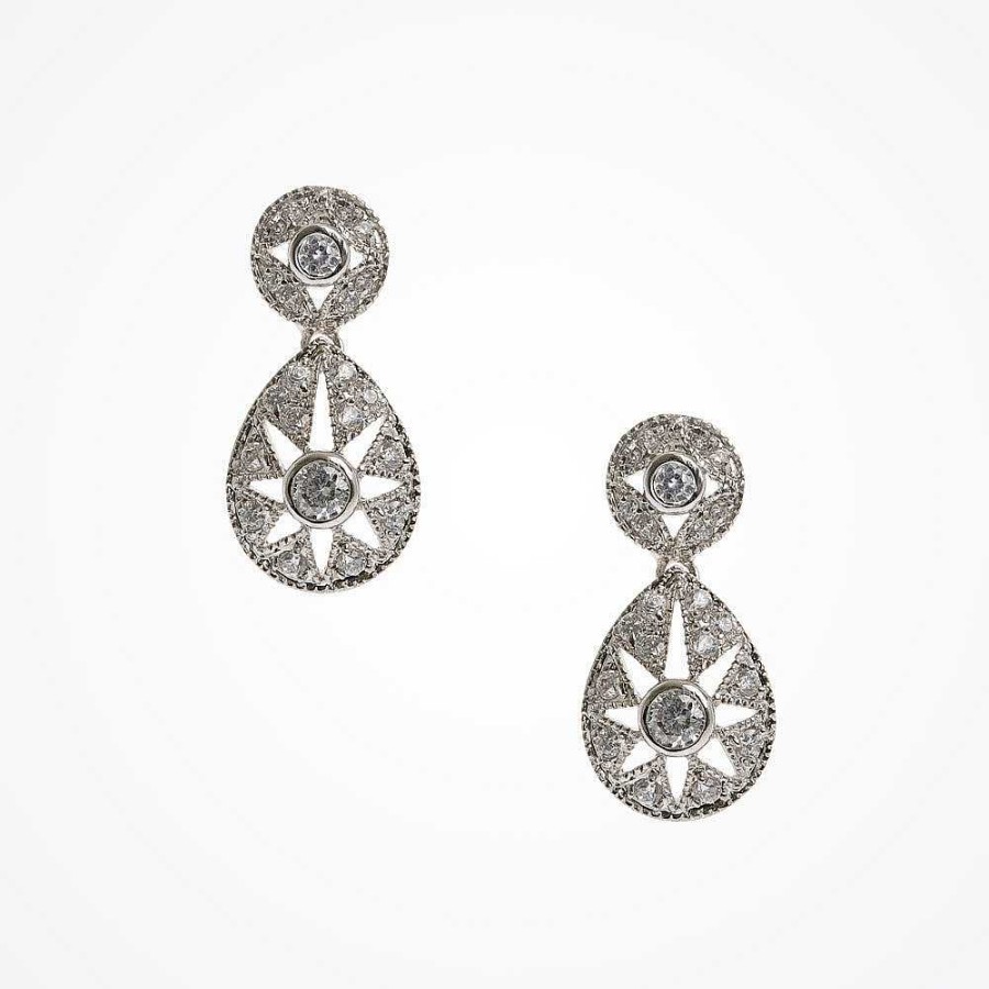 Wedding Jewellerywedding Jewellery Stephanie Browne | Daisy Crystal Teardrop Earrings