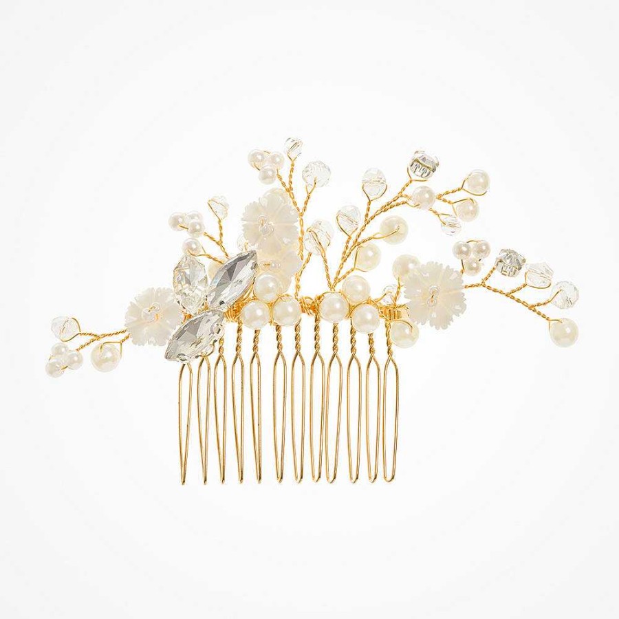 Wedding Hair Accessorieswedding Hair Accessories Aria | Beatrix Blossom, Pearl Buds And Sprigs Hair Comb