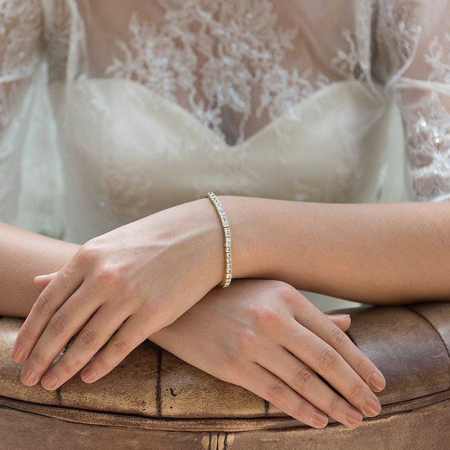 Wedding Jewellerywedding Jewellery Ivory & Co | Elegance Gold Tennis Bracelet