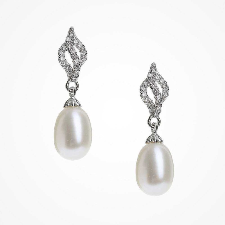 Wedding Jewellerywedding Jewellery Ivory & Co | Lisbon Crystal Embellished Pearl Drop Earrings