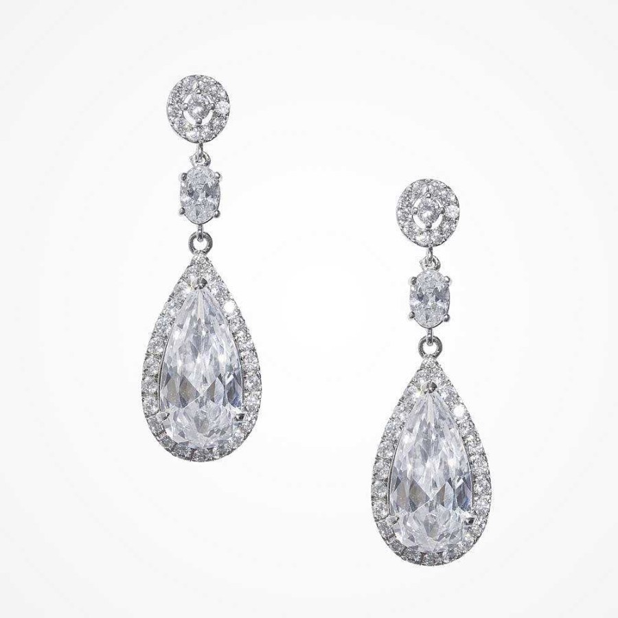 Wedding Jewellerywedding Jewellery Liberty in Love | Scintillare Cz Teardrop Earrings (Silver)