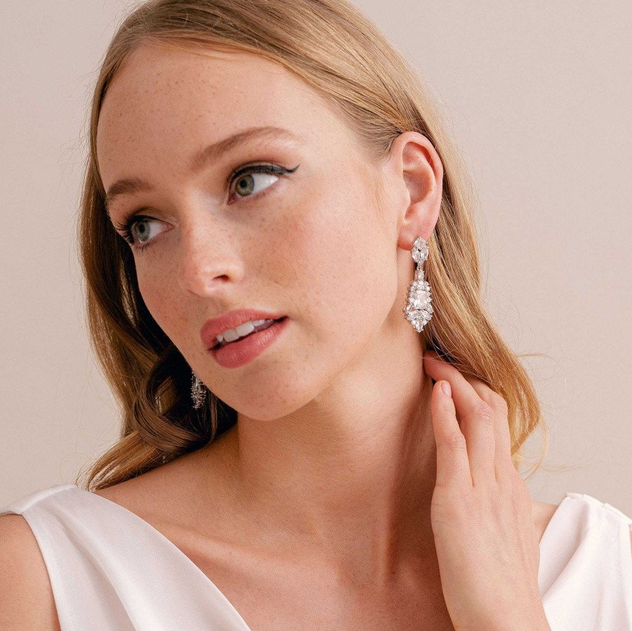 Wedding Jewellerywedding Jewellery Aria | Skylar Crystal Drop Earrings