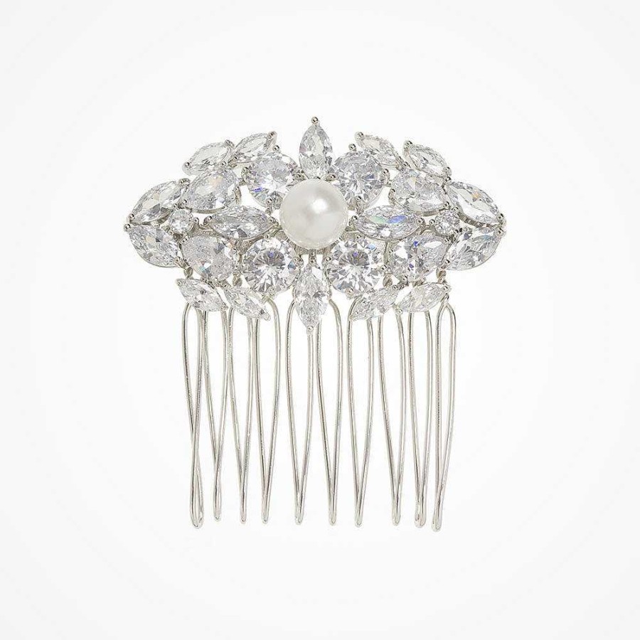 Wedding Hair Accessorieswedding Hair Accessories Aria | Althea Clustered Crystal Pearl Hair Comb