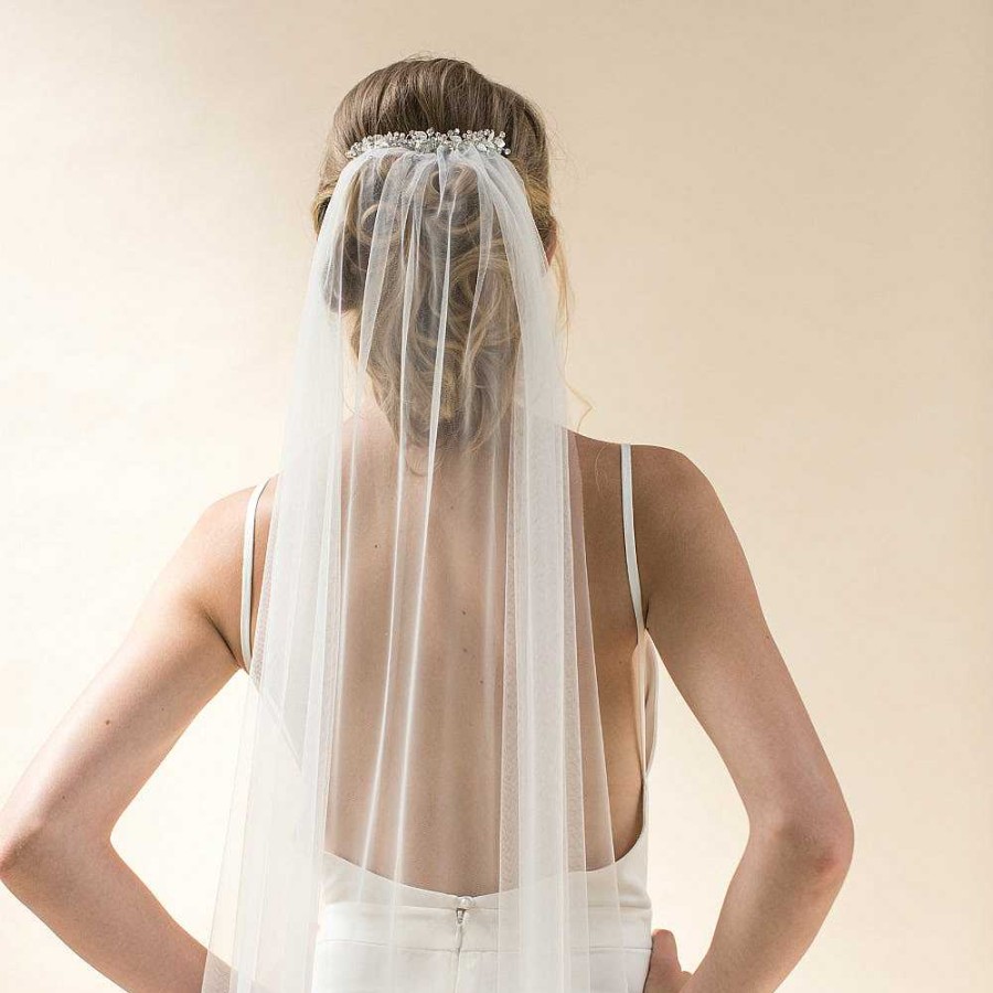 Veils, Cover-Ups And Beltsveils, Cover-Ups And Belts Rainbow Club | Indigo Embellished Comb Veil