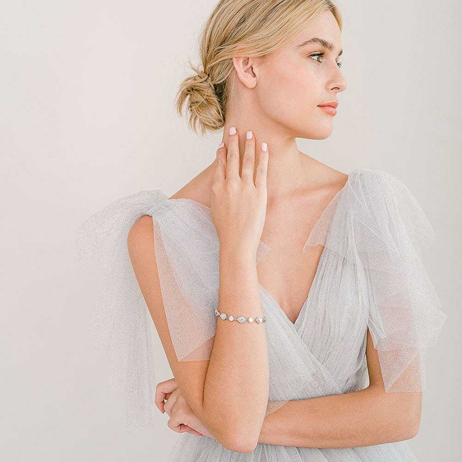 Wedding Jewellerywedding Jewellery Aria | Kaia Pear And Round Crystal Bracelet