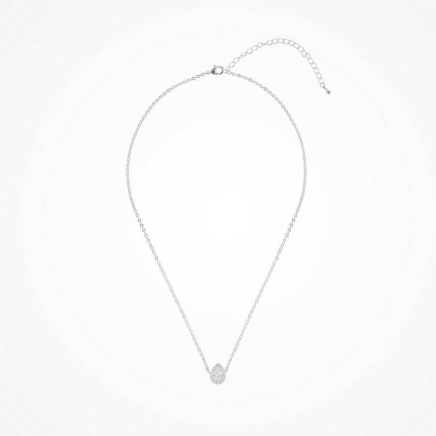 Wedding Jewellerywedding Jewellery Aria | Infinite Minimal Pear Zirconia Necklace And Bracelet Set (Silver)