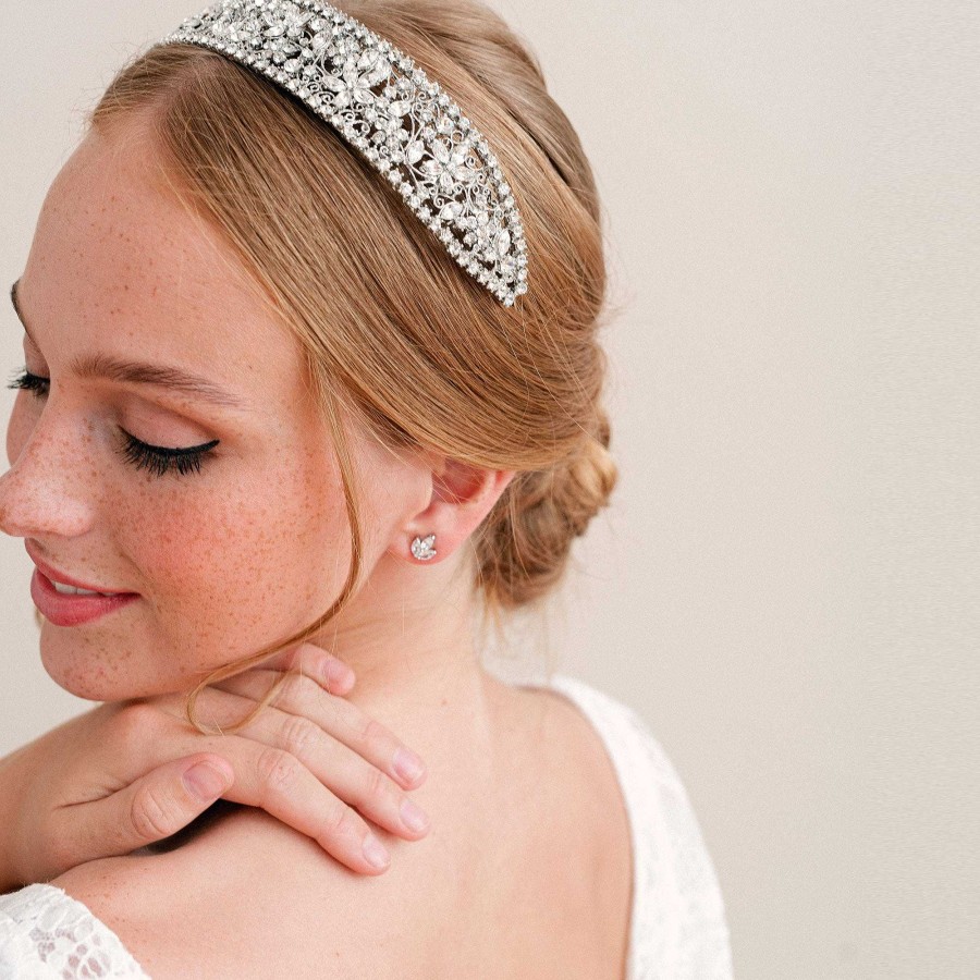 Wedding Hair Accessorieswedding Hair Accessories Ivory & Co | Lisette Crystal Band Tiara