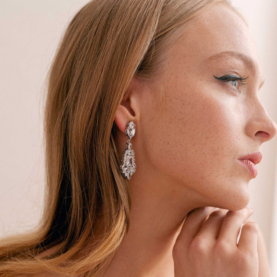 Wedding Jewellerywedding Jewellery Aria | Skylar Crystal Drop Earrings