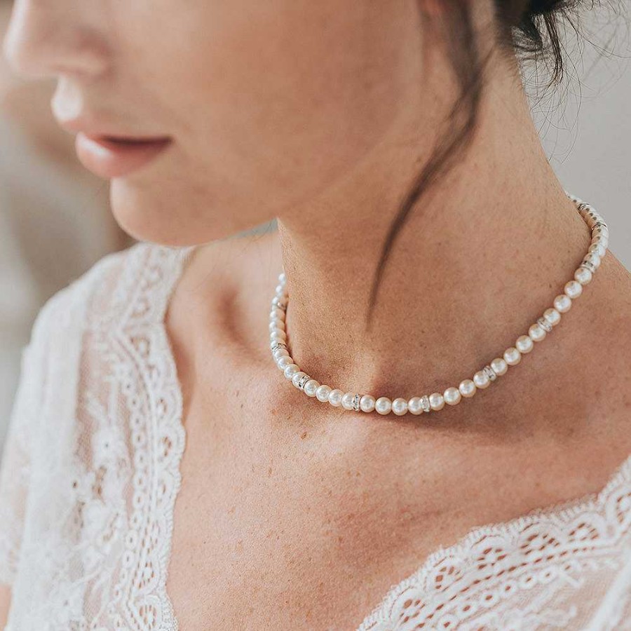 Wedding Jewellerywedding Jewellery Chez Bec | Crystal Elegance Pearl Necklace