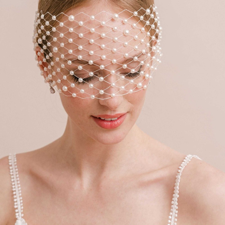 Wedding Hair Accessorieswedding Hair Accessories Aria | Pearl Birdcage Veil