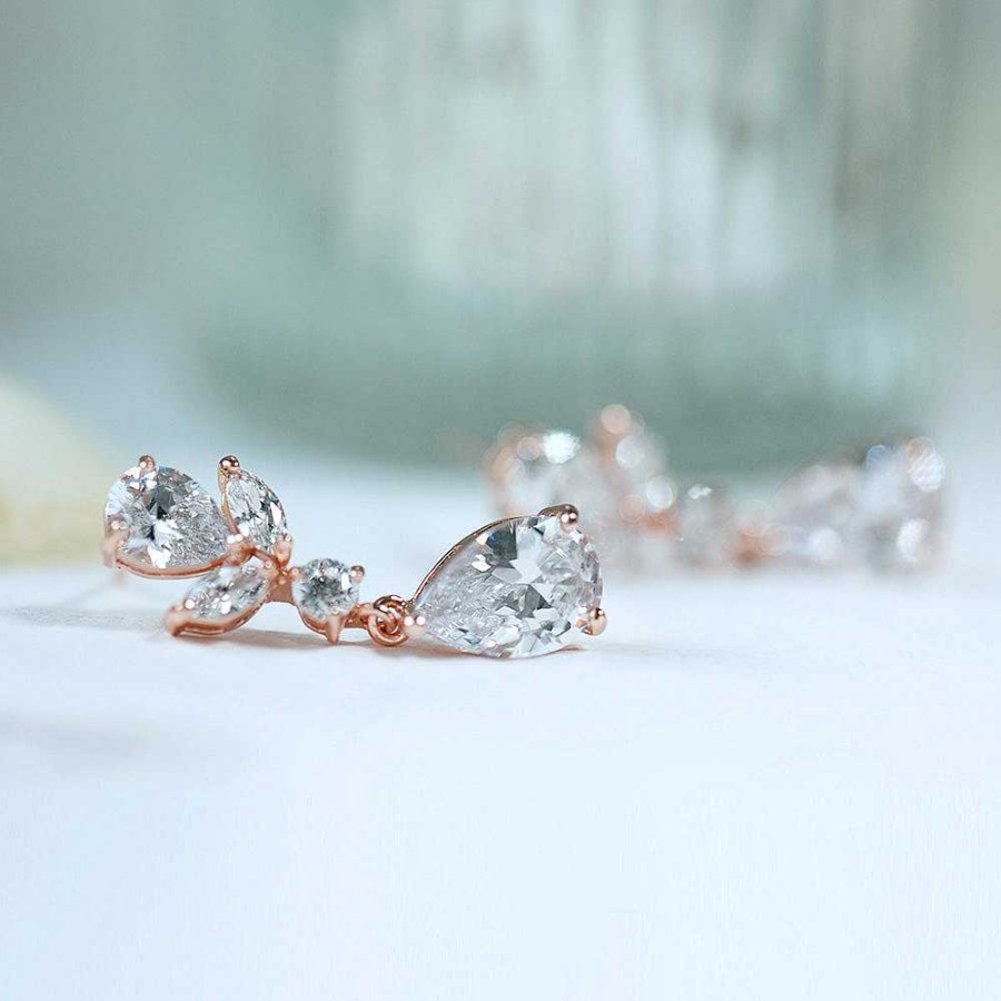 Wedding Jewellerywedding Jewellery Liberty in Love | Aurora Teardrop Earrings (Rose Gold)