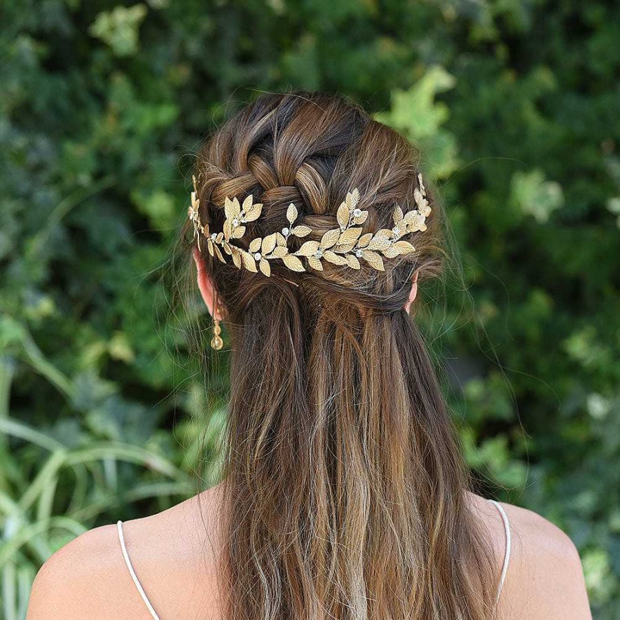 Wedding Hair Accessorieswedding Hair Accessories Ivory & Co | Jupiter Bronze Leaves Hair Vine