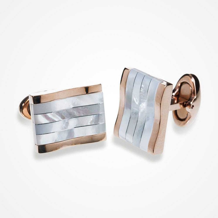 Wedding Jewellerywedding Jewellery Ivory & Co | Savoy Rose Gold Mother Of Pearl Cufflinks