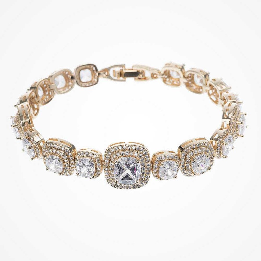 Wedding Jewellerywedding Jewellery Ivory & Co | Belize Gold Square Crystal Bracelet