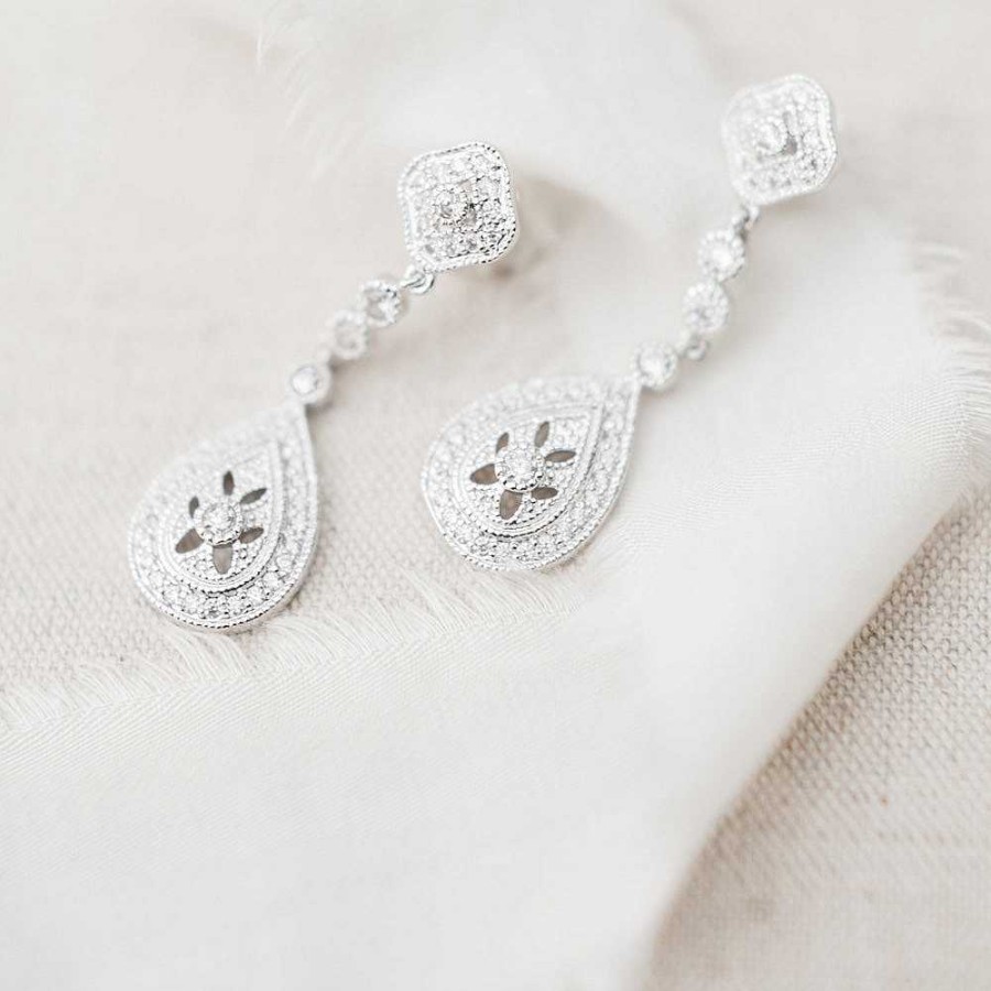 Wedding Jewellerywedding Jewellery Ivory & Co | Moonstruck Pave Crystal Teardrop Earrings