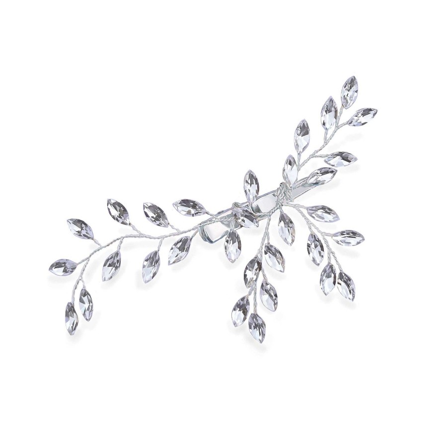 Wedding Hair Accessorieswedding Hair Accessories Ivory & Co | Silver Glimmer Crystal Spray Clip