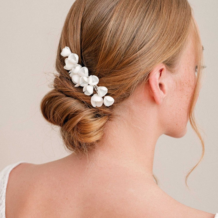 Wedding Hair Accessorieswedding Hair Accessories Aria | Marguerite Iv Clay Flower Hair Comb