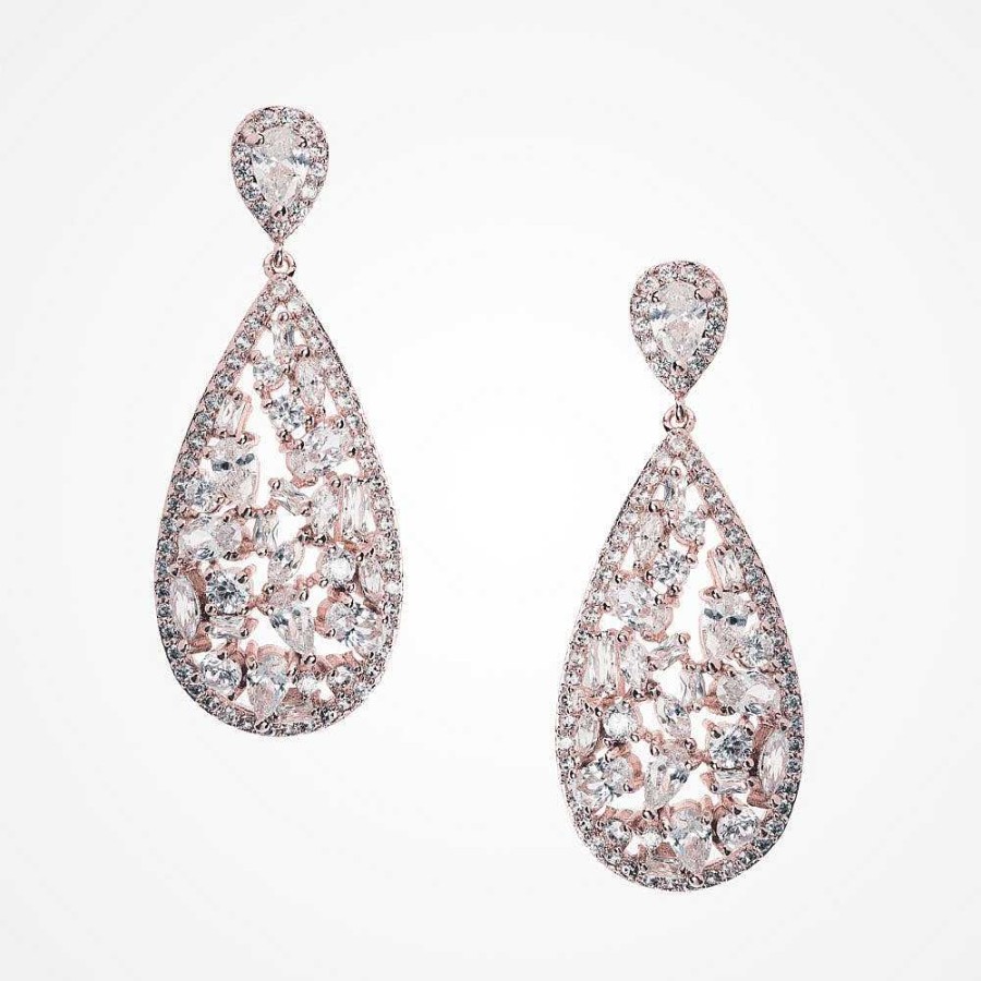 Wedding Jewellerywedding Jewellery Ivory & Co | Pasadena Rose Gold Teardrop Earrings