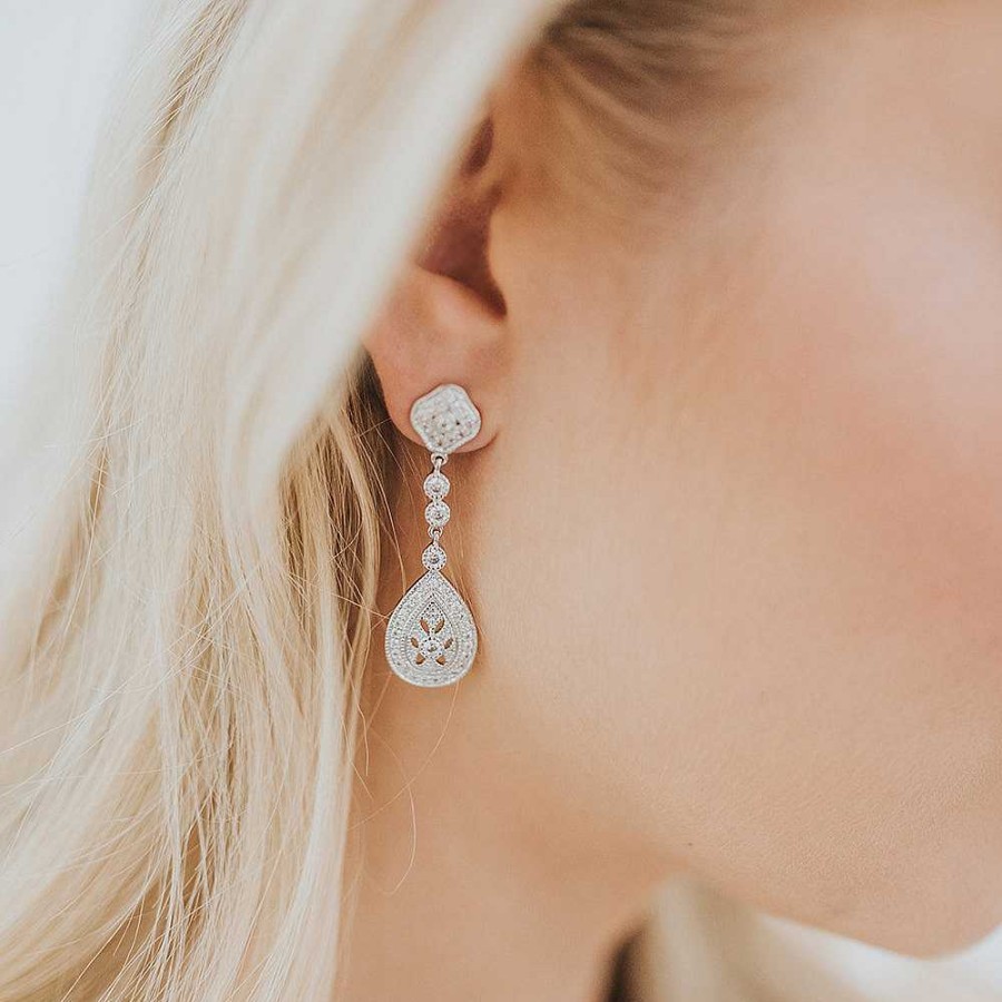 Wedding Jewellerywedding Jewellery Ivory & Co | Moonstruck Pave Crystal Teardrop Earrings