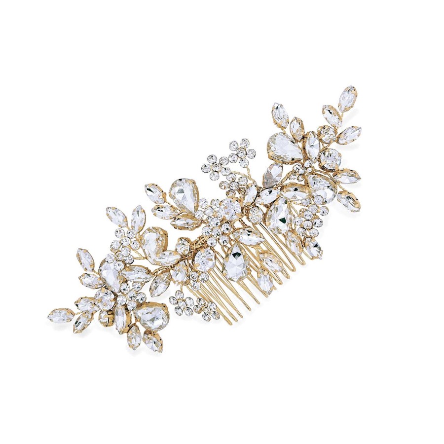 Wedding Hair Accessorieswedding Hair Accessories Ivory & Co | Golden Crystal Encrusted Sparkling Comb