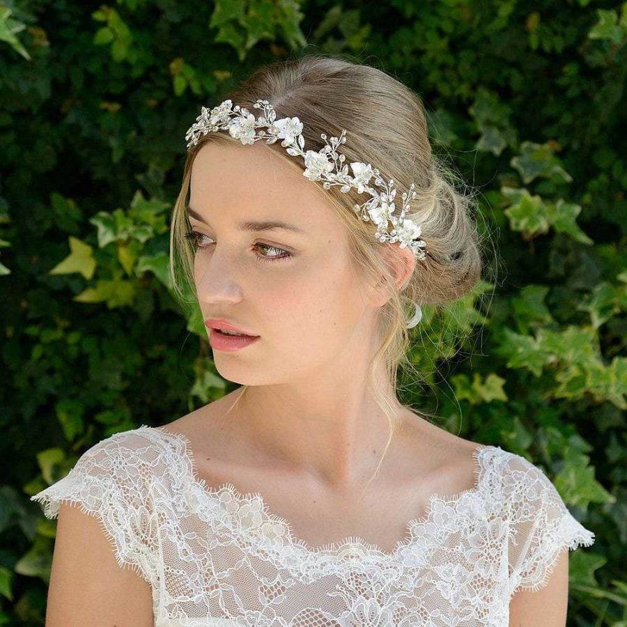 Wedding Hair Accessorieswedding Hair Accessories Ivory & Co | Silvermist Floral And Crystal Sprigs Hair Vine