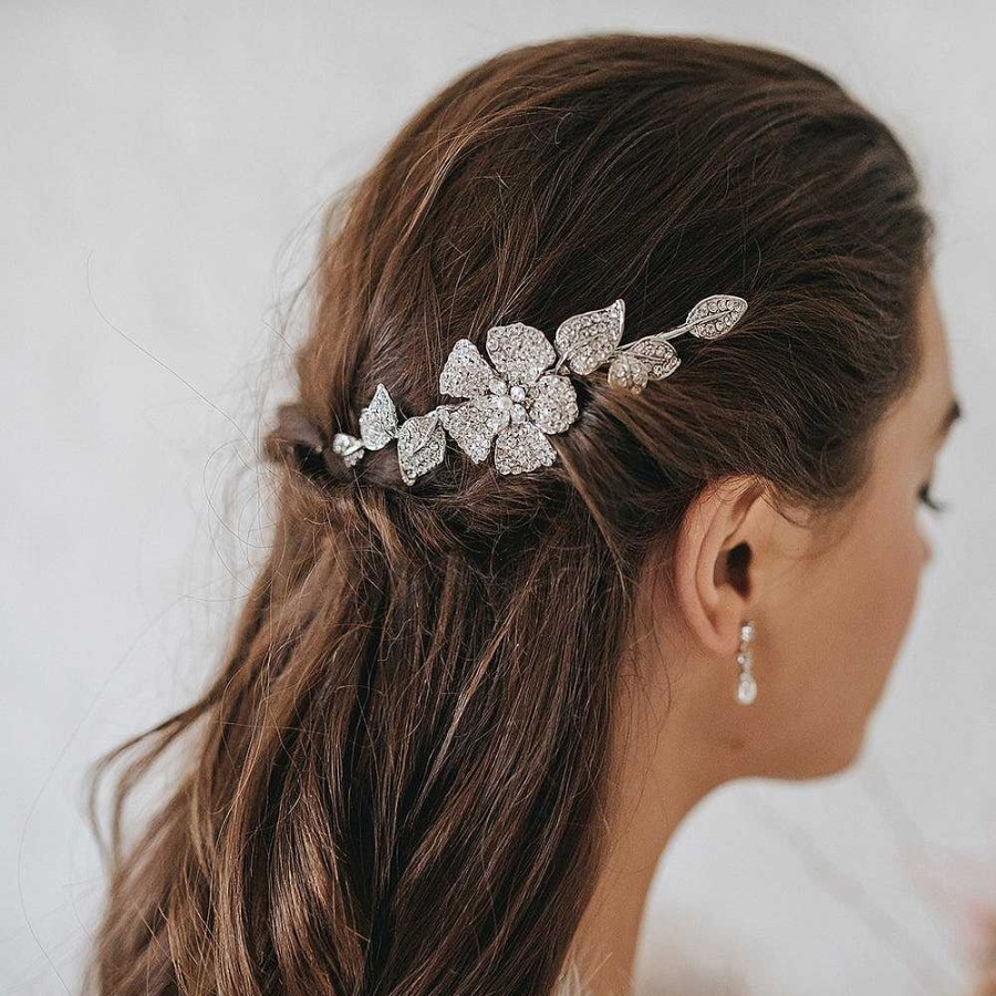 Wedding Hair Accessorieswedding Hair Accessories Halo and Co | Charlotte Crystal Blossom And Leaves Hair Comb