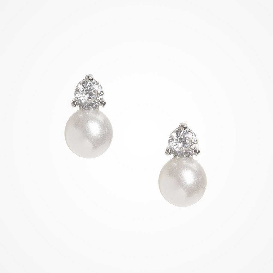 Wedding Jewellerywedding Jewellery Aria | Grace Crystal And Pearl Earrings (Silver)