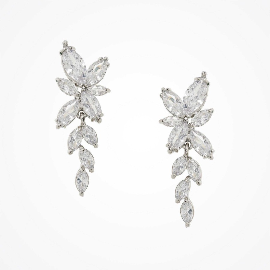 Wedding Jewellerywedding Jewellery Aria | Kenzie Crystal Floral Drop Earrings