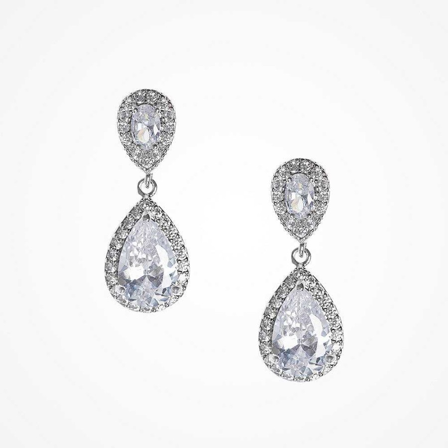 Wedding Jewellerywedding Jewellery Liberty in Love | Alma Cz Teardrop Earrings (Silver)