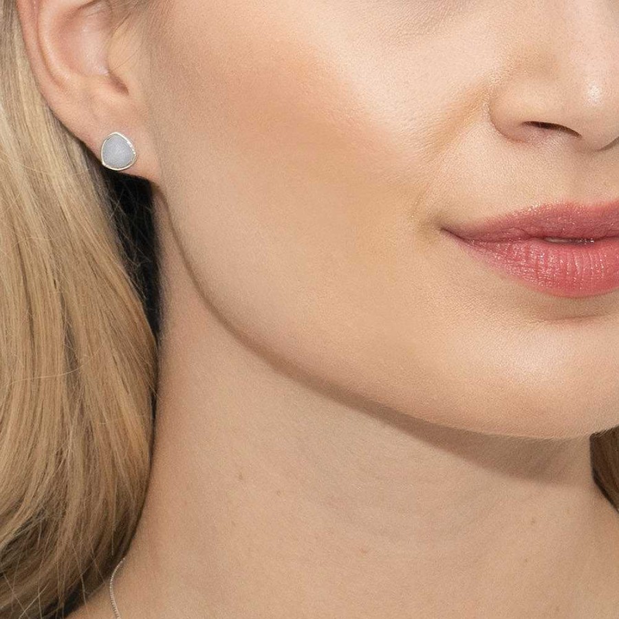 Wedding Jewellerywedding Jewellery Sarah Alexander | Sea Mist Blue Lace Agate Irregular Stud Earrings