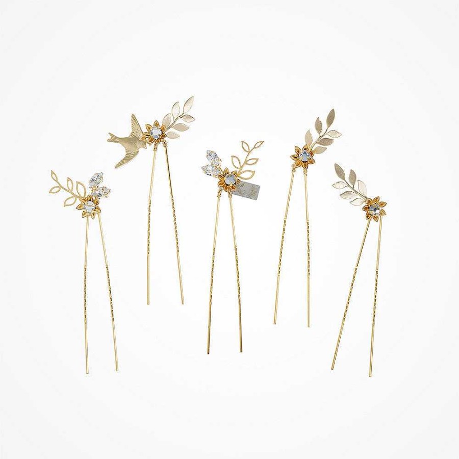 Wedding Hair Accessorieswedding Hair Accessories Laurel Lime | Dawn Chorus Gold Hair Pins