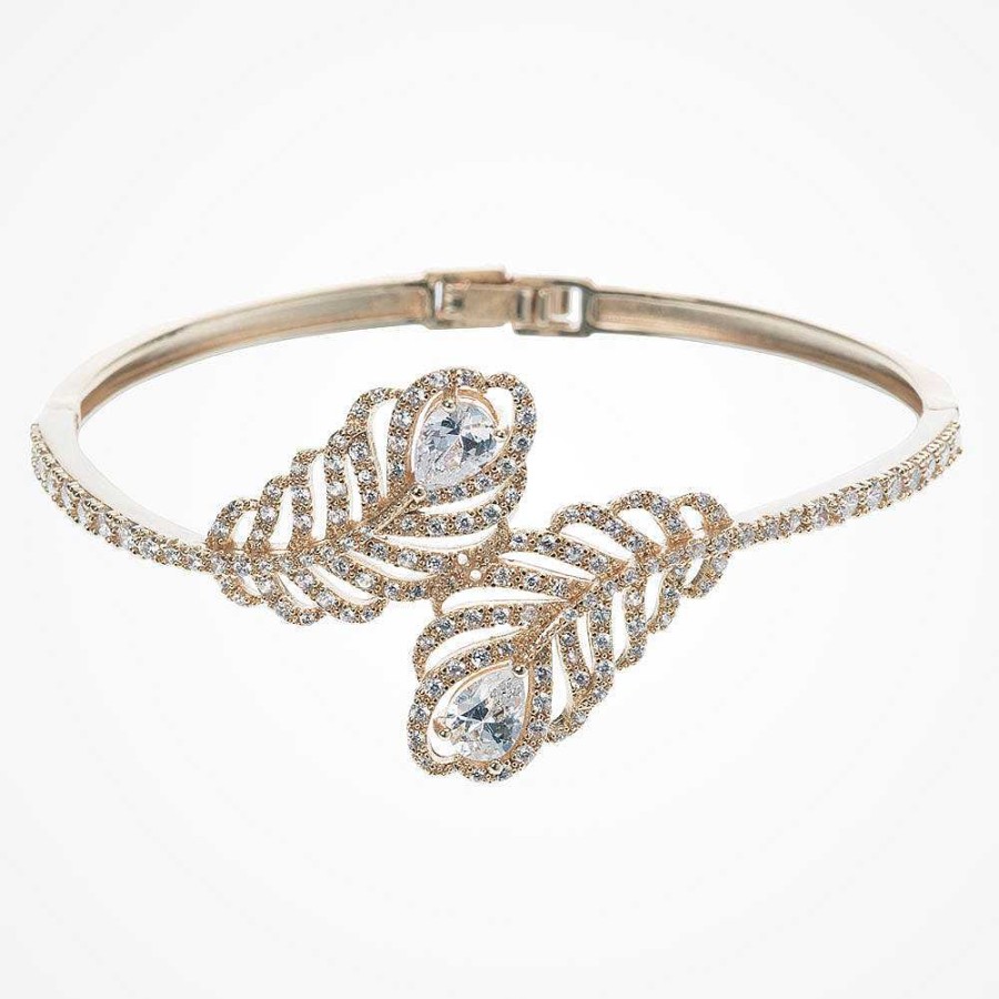 Wedding Jewellerywedding Jewellery Ivory & Co | Long Island Gold Feather Bracelet