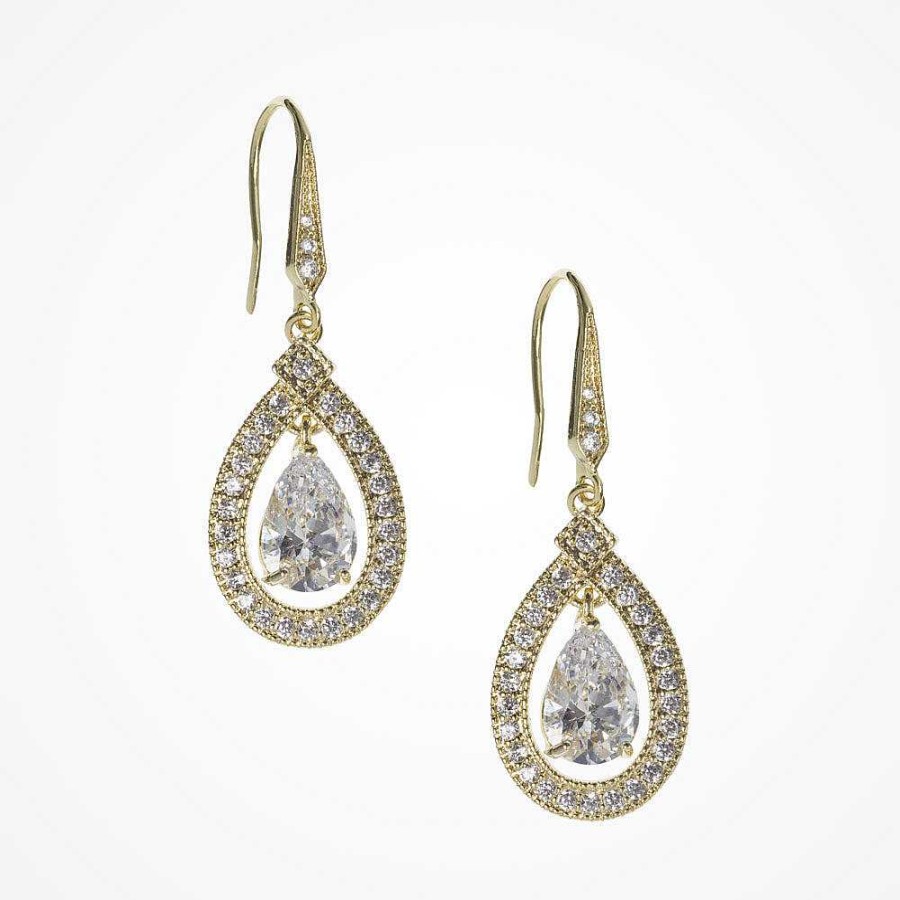 Wedding Jewellerywedding Jewellery Liberty in Love | Lilibeth Teardrop Cz Earrings (Gold)