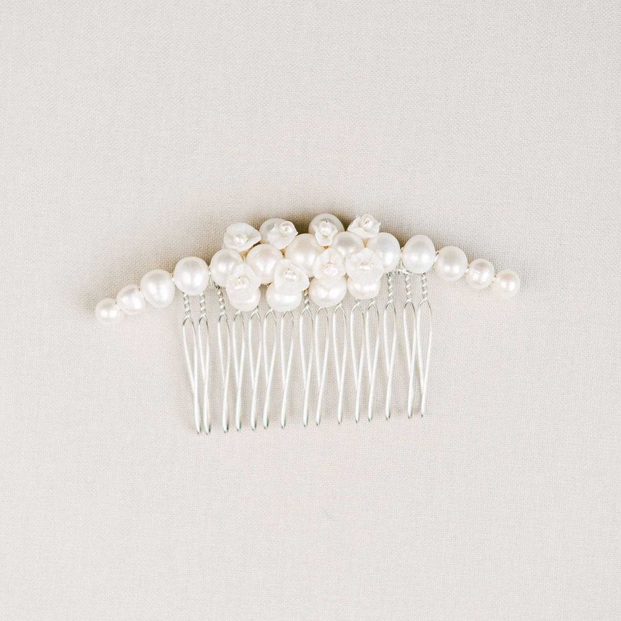 Wedding Hair Accessorieswedding Hair Accessories Laurel Lime | Juliette Pearl Floral Hair Comb (Silver)