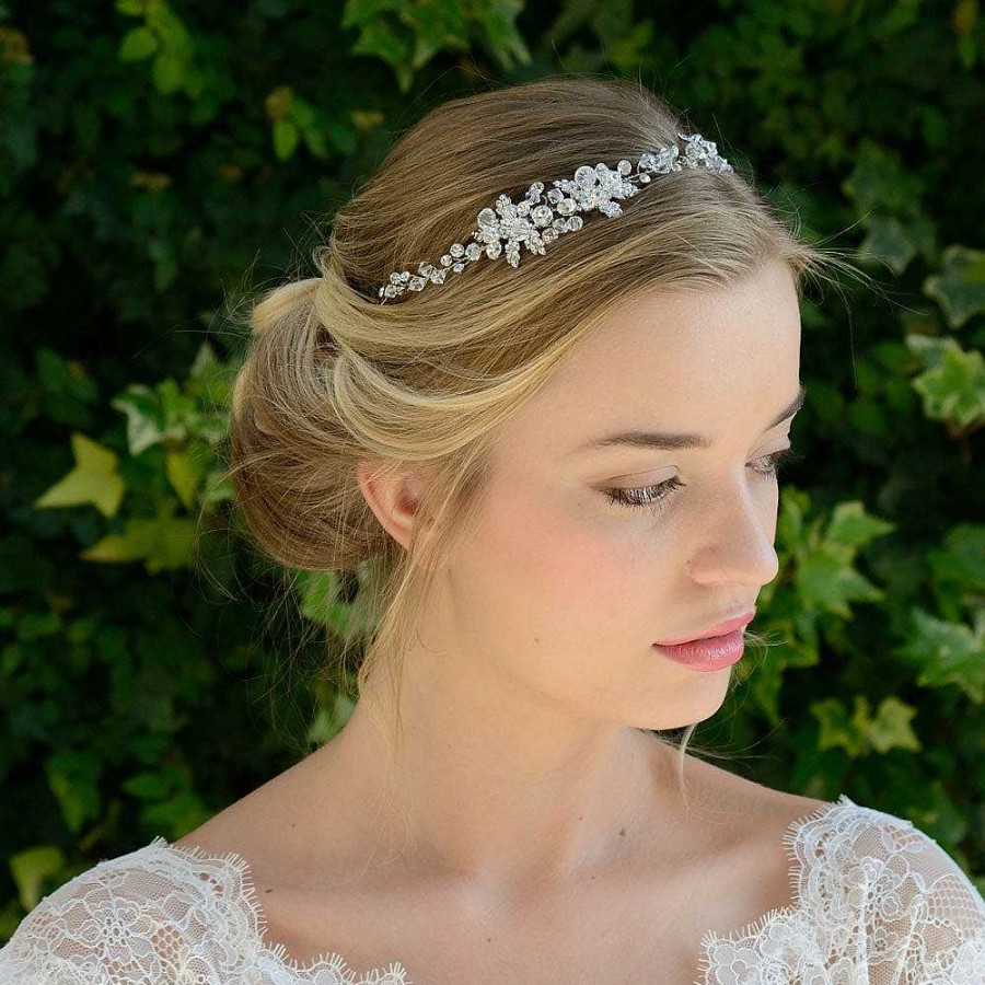 Wedding Hair Accessorieswedding Hair Accessories Ivory & Co | Annette Crystal Blossoms And Leaves Hair Vine