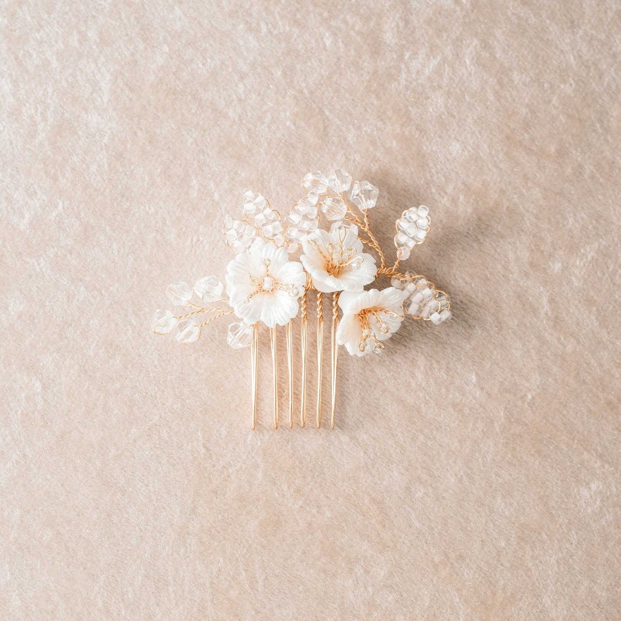 Wedding Hair Accessorieswedding Hair Accessories Aria | Aveline I Floral Beaded Crystal Sprig Mini Hair Comb