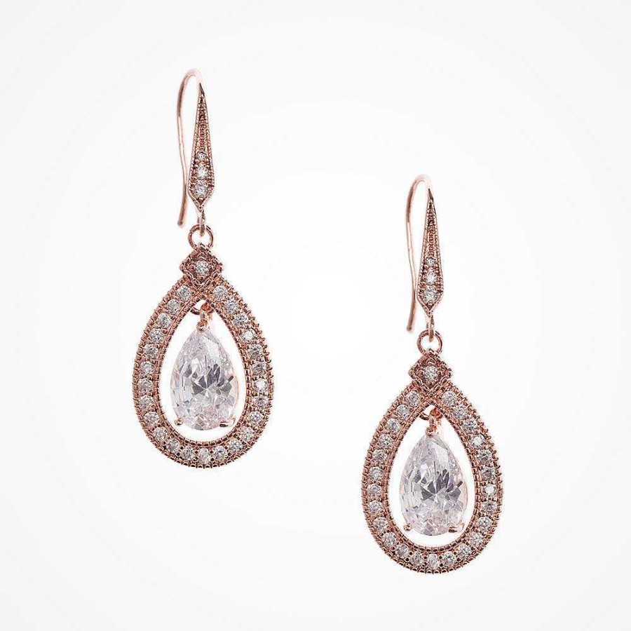 Wedding Jewellerywedding Jewellery Liberty in Love | Lilibeth Teardrop Cz Earrings (Rose Gold)