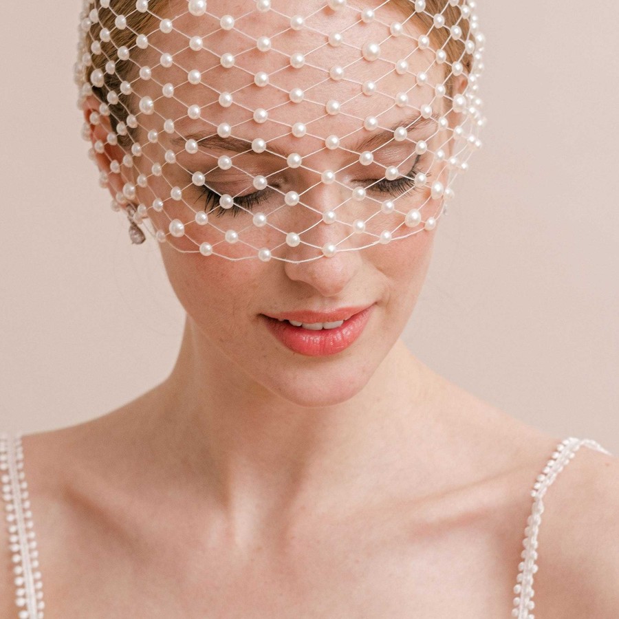 Wedding Hair Accessorieswedding Hair Accessories Aria | Pearl Birdcage Veil