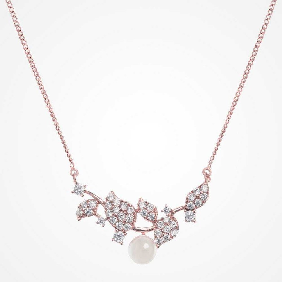 Wedding Jewellerywedding Jewellery Ivory & Co | Aphrodite Rose Gold Pearl And Crystal Necklace