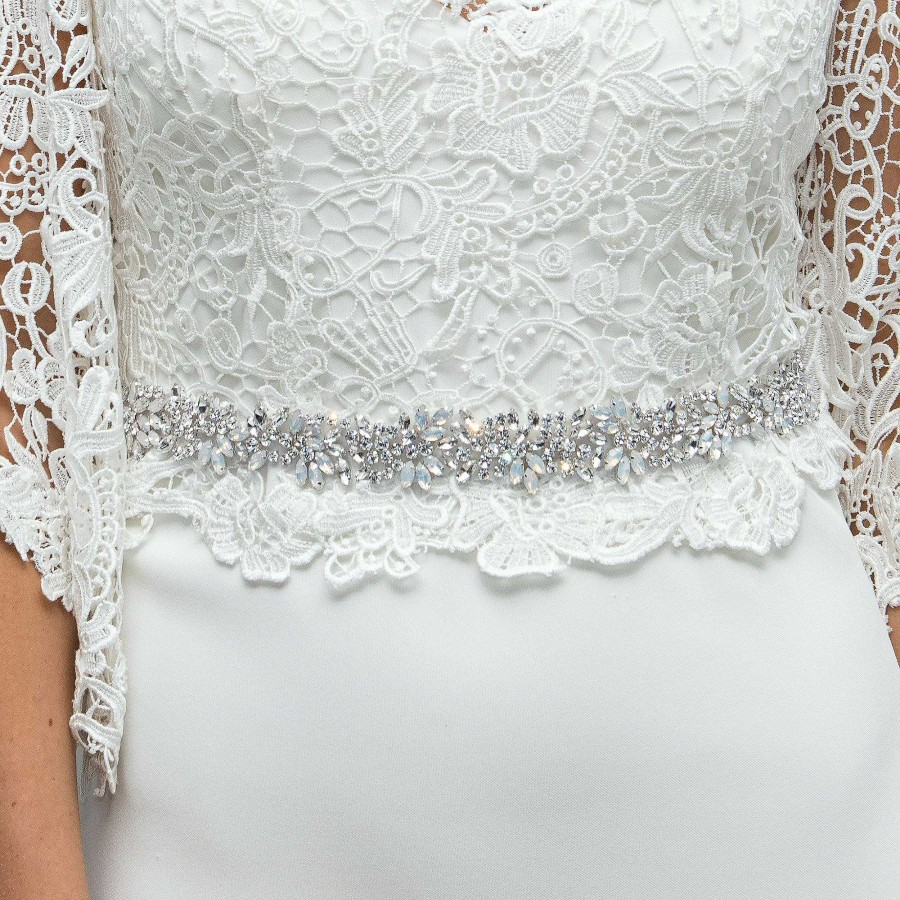 Veils, Cover-Ups And Beltsveils, Cover-Ups And Belts Ivory & Co | Moonbeam Silver Crystal And Opalescent Belt