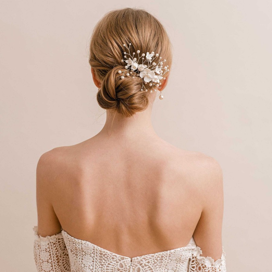 Wedding Hair Accessorieswedding Hair Accessories Arianna Bespoke | Stellar Porcelain Floral Comb