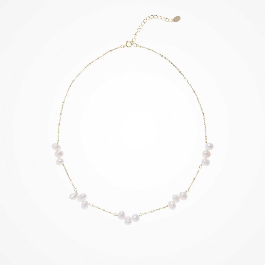 Wedding Jewellerywedding Jewellery Aria | Clustered Freshwater Pearl Gold Necklace