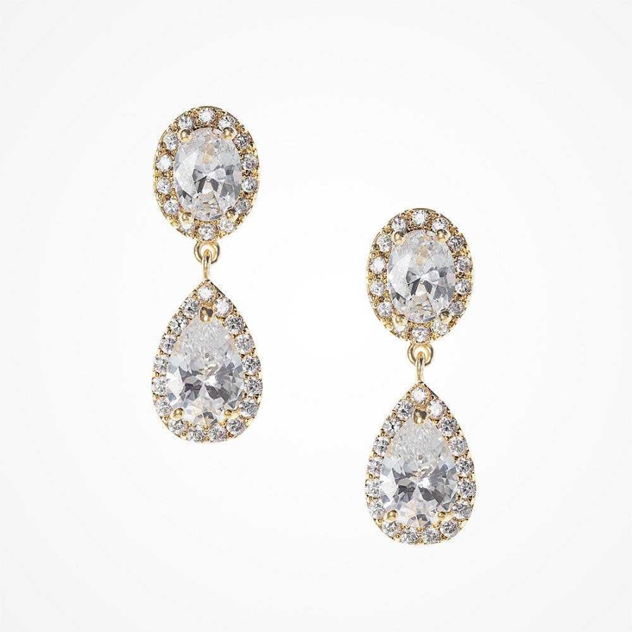 Wedding Jewellerywedding Jewellery Liberty in Love | Odelia Cz Teardrop Earrings (Gold)