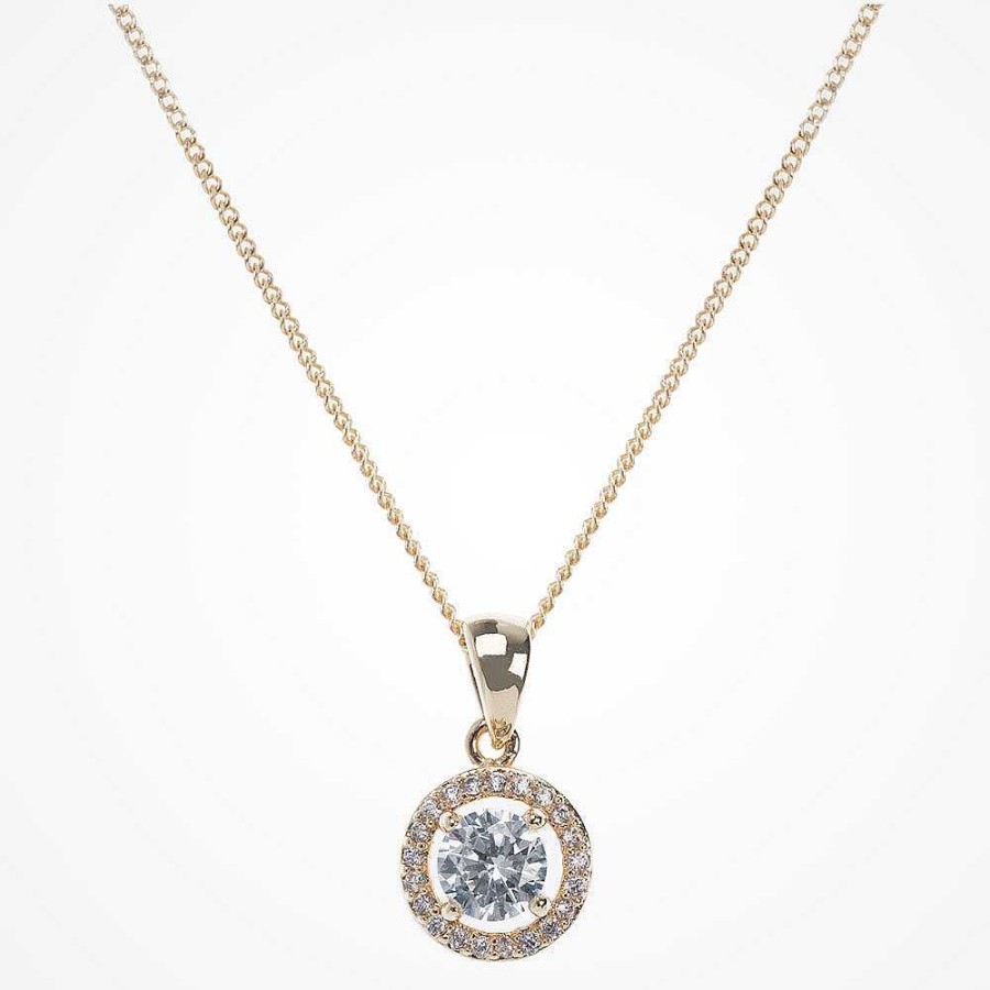 Wedding Jewellerywedding Jewellery Ivory & Co | Balmoral Gold Crystal Pendant Necklace