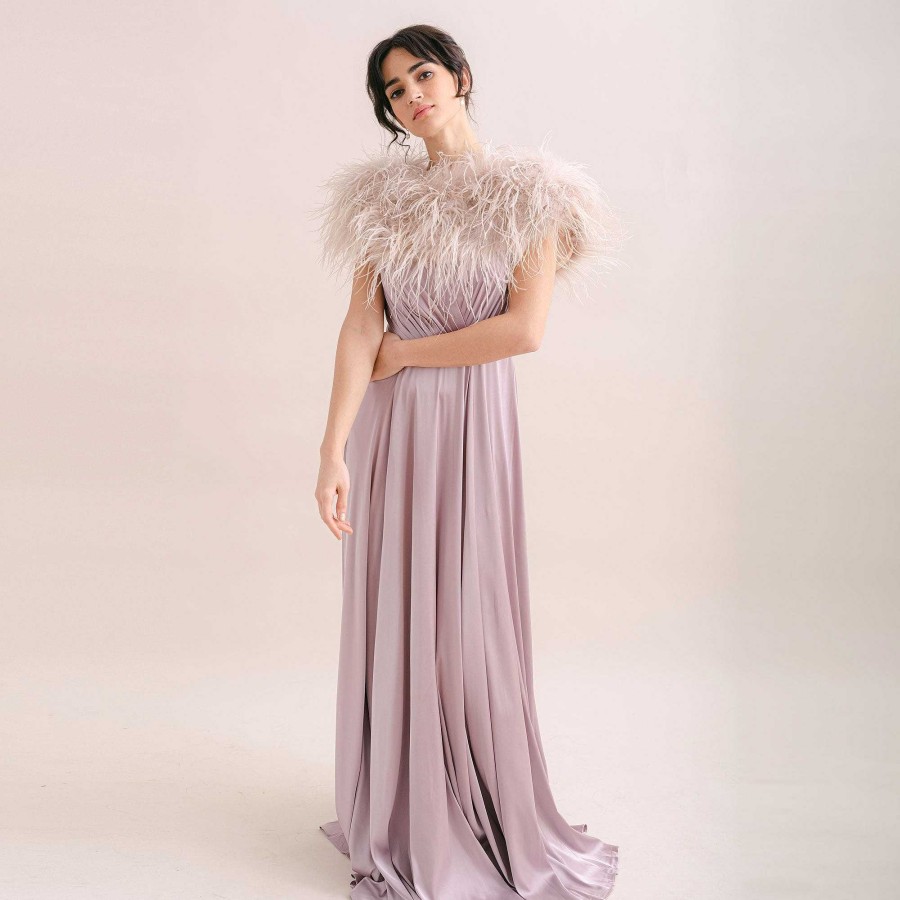 Veils, Cover-Ups And Beltsveils, Cover-Ups And Belts Aria | Smoked Blush Ostrich Feather Cape