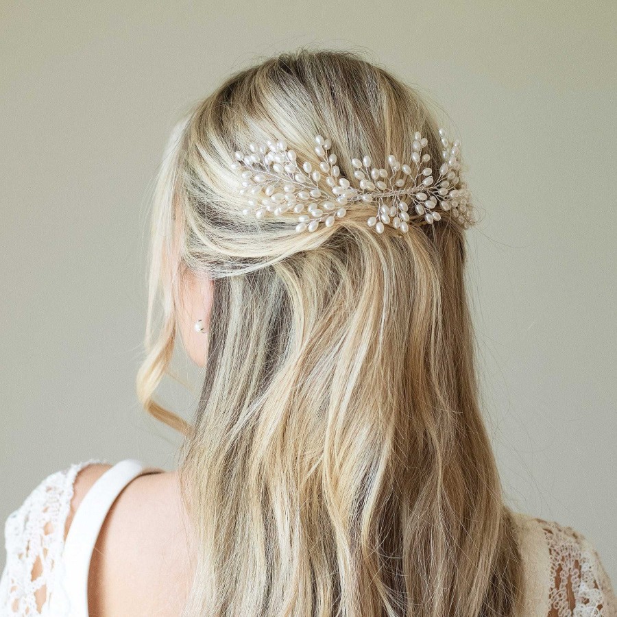 Wedding Hair Accessorieswedding Hair Accessories Ivory & Co | Pearl Cascade Spray Comb (Silver)